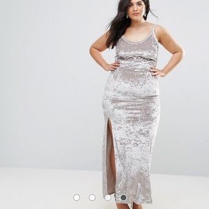 ASOS CURVE Club L Velvet Maxi Bodycon Dress